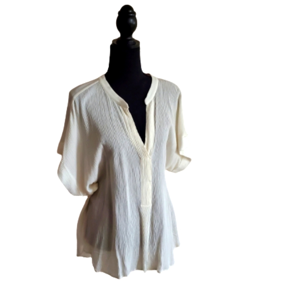 COMFY 100% SUPER SOFT VISCOSE WHITE KIMONO SLEEVES TOP ( SIZE 10)
